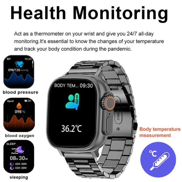 SHARE THIS PRODUCT   2023 Smart Watch Body Temperature Ultra Series 8 NFC Smartwatch Wireless Charging Bluetooth Call